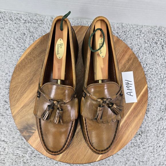 Allen Edmonds Mens 10D Lowry Hill Tan Brown Leather Casual Kiltie Tassel Loafer main image 7